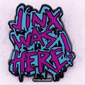 Jinx Was Here Graffiti Style Wall Art - Blue and Purple, Arcane